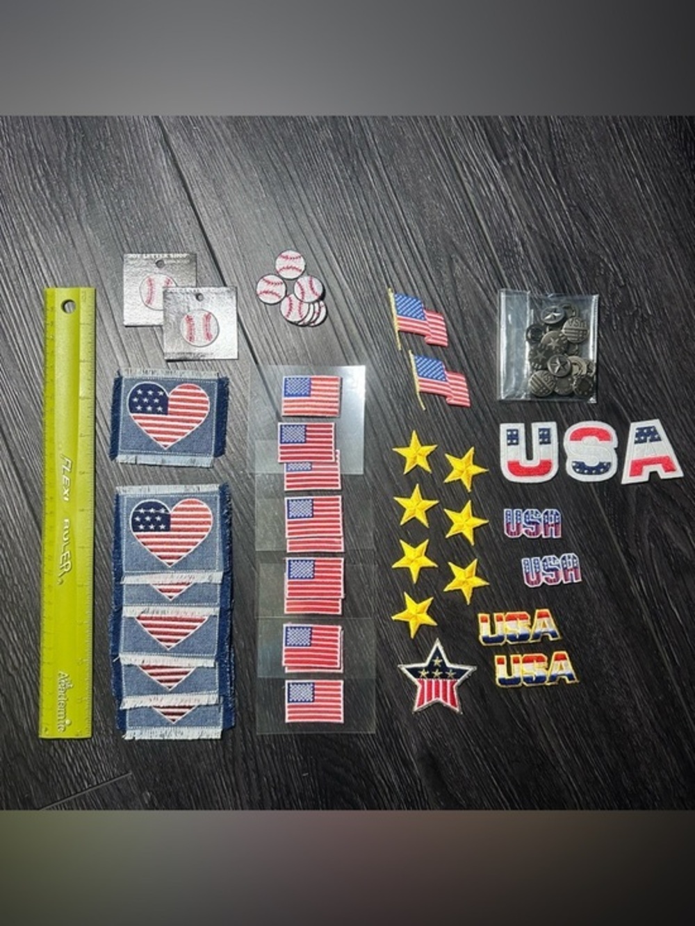 USA Patriotic Patches Lot for Crafts